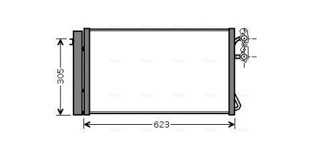 Радіатор кондиціонера BMW 1 E87 (03-), 3 E90 (04-), X1 E84 (10-), X3 F25 (10-) AVA AVA COOLING BWA5296D