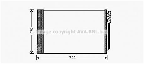 Конденсор кондиционера BMW F07/F10/F01 5/7 10- (Ava) AVA COOLING BWA5370D (фото 1)