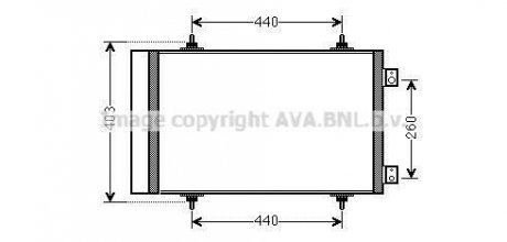 Радіатор кондиціонера PSA Jumpy Expert II 1,6d 2,0d AVA AVA COOLING CNA5263D (фото 1)