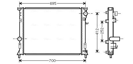 Радіатор охолодження двигуна Chrysler 300C (05-, 11-) MT/AT AVA AVA COOLING CR2097