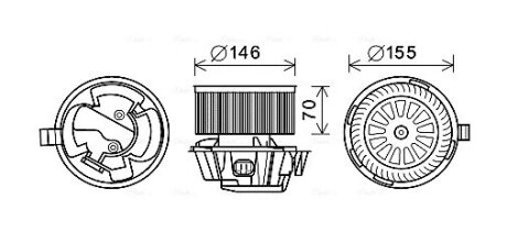 Вентилятор обігрівача салону Nissan Micra (02-10) AVA AVA COOLING DN8384