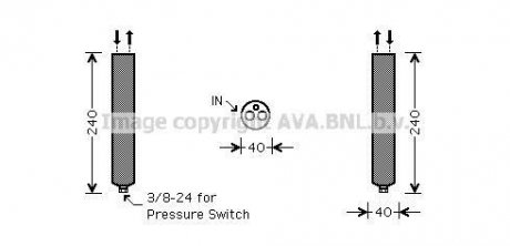 Осушувач кондиціонера Nissan X-Trail 2,0i 01>08 08>, FX 35 08> AVA AVA COOLING DND267