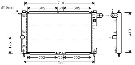 Радіатор охолодження двигуна Daewoo Nubira (97-) AVA AVA COOLING DWA2009