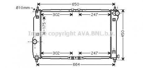 Радіатор охолодження CHEVROLET AVEO (T250, T255) (05-) 1.4 i 16V (AVA) AVA COOLING DWA2067 (фото 1)