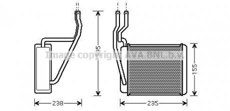 Радіатор опалювача салону Ford Fiesta Fusion 1,25-1,6i 1,4-1,6TDCI 02>08, MAZDA 2 1,3-1,5i 03> AVA AVA COOLING FD6329