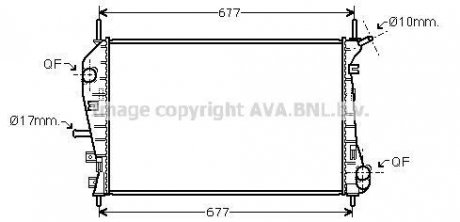 Радіатор охолодження двигуна Ford Mondeo III (01-07) 2,20d 2,2d 2,5i AVA AVA COOLING FDA2376