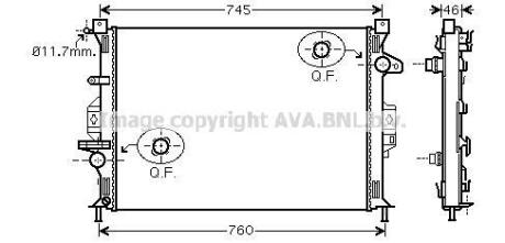 Радиатор охлаждения двигателя Ford Focus (11-), Mondeo (07-), Kuga (08-)/Volvo S AVA COOLING FDA2421