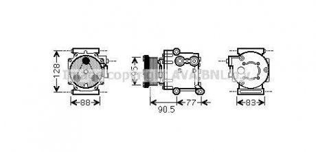 Компресор кондиціонера Ford Fiesta Fusion 1,25-1,6i, Fiesta 1,25-1,6i 08> AVA AVA COOLING FDAK434