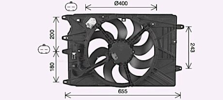 Вентилятор радіатора AVA COOLING FT7615