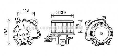 Вентилятор отопителя салона Citroen Nemo Peugeot Bipper Fiat Qubo 1,3HDI 08> Punto 1,4i 07> man AC+/- AVA AVA COOLING FT8431