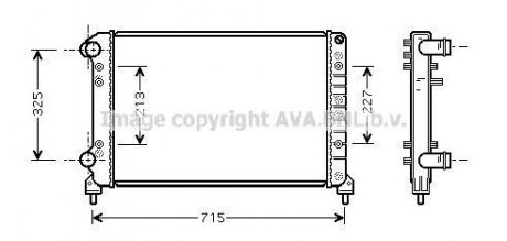 Радиатор охлаждения двигателя Fiat Doblo 1,4i 1,6i 05>10 MT AC+ AVA AVA COOLING FTA2262 (фото 1)