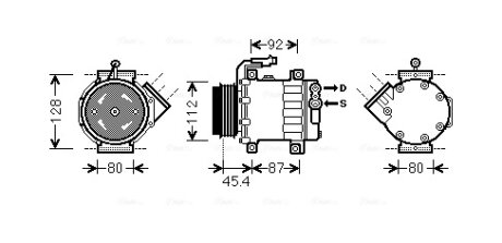 Компрессор кондиционера Citroen Jumper/Peugeot Boxer/Fiat Ducato (06-) AVA COOLING FTAK366