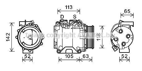 Компрессор кондиционера HONDA ACCORD 2003-(AVA) AVA COOLING HDAK238