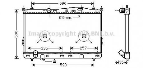 Радиатор охлаждения HYUNDAI TRAJET (FO) (99-) 2.0-2.7 (Ava) AVA COOLING HY2077 (фото 1)