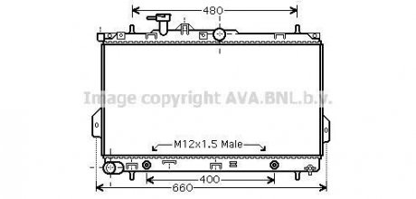 Радіатор охолодження HYUNDAI MATRIX (FC) (01-) AT (вир-во AVA) AVA COOLING HY2096