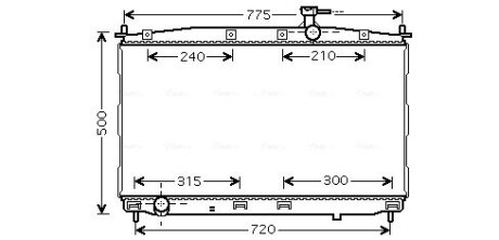 Радіатор охолодження двигуна Hyundai Santa Fe II (06-11) MT AVA AVA COOLING HY2173 (фото 1)