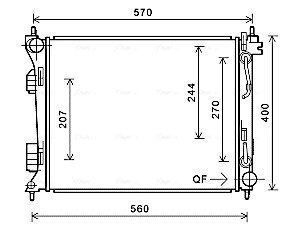 Радіатор охолодження двигуна Hyundai Accent (11-17) 1.6 CRDi AT AVA AVA COOLING HY2270 (фото 1)