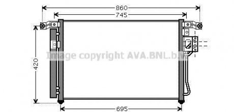 Радиатор кондиционера Hyundai Santa Fe II 2,2d 2,7i 06> AVA AVA COOLING HY5176D