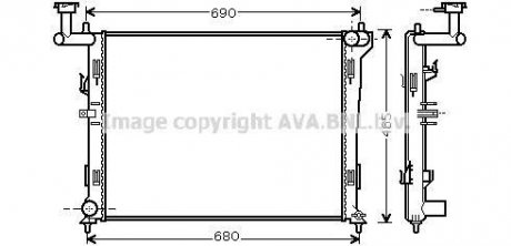 Радиатор охлаждения двигателя Hyundai Elantra 06-/I30/I30CW 07- (Ava) AVA COOLING HYA2179 (фото 1)