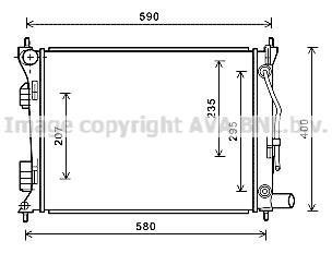 Радиатор охлаждения двигателя Hyundai Accent (11-) 1.4i-1.6i AT AVA AVA COOLING HYA2276