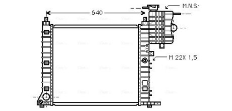 Радиатор охлаждения двигателя MB Vito V638 2,0i 2,3i 2,2d MT AVA AVA COOLING MS2213