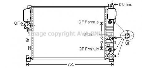 Радиатор охлаждения двигателя MB S221 AVA AVA COOLING MS2447 (фото 1)