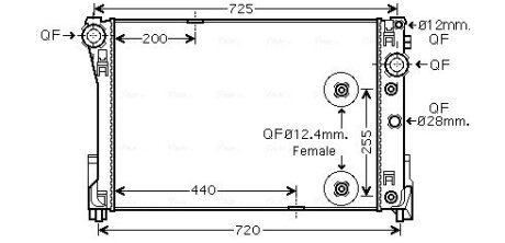 Радиатор охлаждения двигателя MB C204 E212 AC+/- AVA AVA COOLING MS2491