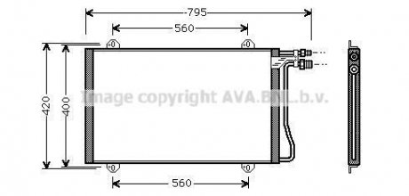 Конденсор кондиціонера MB SPRINT W901 MT/AT 95- AVA COOLING MS5219 (фото 1)