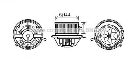 Вентилятор опалювача салону MB A-class 169 04>12, B-class 245 05>11 AC+ AVA AVA COOLING MS8607