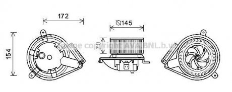 Вентилятор опалювача салону MB Vito V638 AC- AVA AVA COOLING MS8626