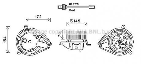 Вентилятор опалювача салону MB Vito V638 AC+ AVA AVA COOLING MS8627