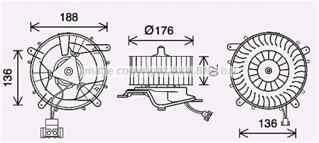 Вентилятор обігрівача салону Mercedes-Benz S-class (W220) (98-05) AVA AVA COOLING MS8689