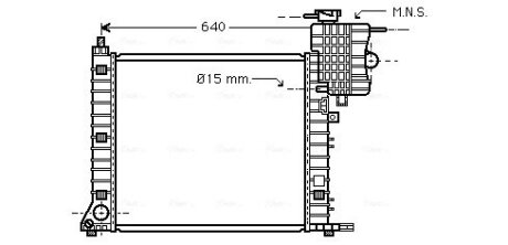 Радіатор охолодження MERCEDES VITO I W638 (96-) (AVA) AVA COOLING MSA2264 (фото 1)