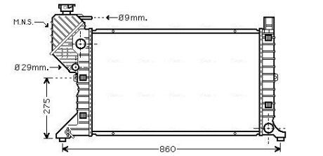 Радіатор охолодження двигуна MB Sprinter 00>06 MT AC+/- AVA AVA COOLING MSA2300