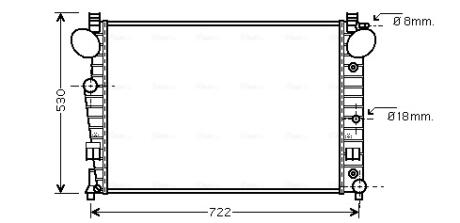 Радіатор охолодження MERCEDES S-CLASS W220 (98-) (AVA) AVA COOLING MSA2308