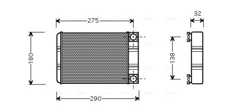 Радиатор обогревателя MERCEDES C-CLASS W 203 (00-) (выр-во AVA) AVA COOLING MSA6312