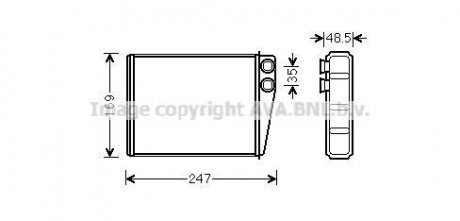 Радіатор опалювача салону MB ML164 280-350CDI 350i 05>, GL164 320-450CDI 420-500i AVA AVA COOLING MSA6673