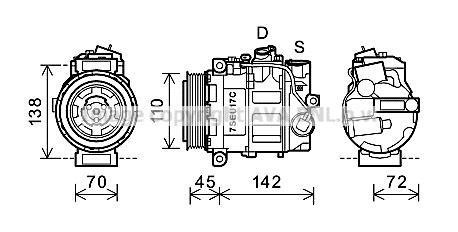 Компрессор C180 2.0 i * (W203) 00-02 (AVA) AVA COOLING MSAK615