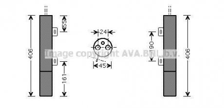 Осушувач кондиціонера MB ML164 (06-) 280-450d, GL164 (06-) 320-450d AVA AVA COOLING MSD090 (фото 1)