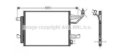 Радіатор кондиціонера Mitsubishi Colt 04>12 MT AVA AVA COOLING MTA5177D (фото 1)