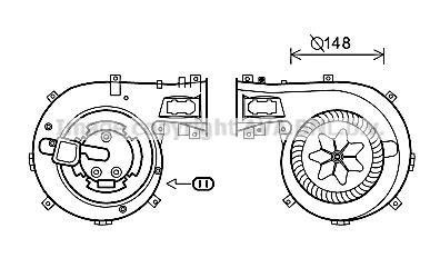 Вентилятор опалювача салону Opel Vectra C manual AC AVA AVA COOLING OL8630