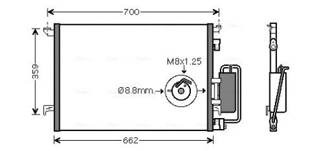 Радиатор кондиционера Opel Vectra C 02>08 AVA COOLING OLA5333D