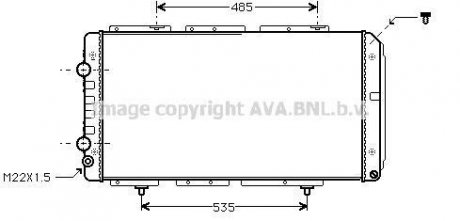 Радіатор охолодження двигуна PSA Jumper Boxer, Fiat Ducato 2,0-2,8TD 02> MT-AT AC+/- AVA AVA COOLING PE2150