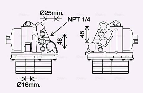 Радіатор масляний Citroen Jumper (06-)/Peugeot Boxer (06-)/Ford Transit (06-), Transit Custom (06-) 2.2 HDI AVA AVA COOLING PE3400H