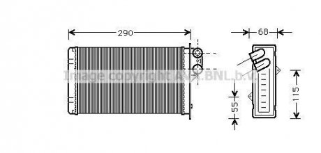 Радиатор обогревателя P405/P406 ALL MT/AT 87-99 (Ava) AVA COOLING PE6100 (фото 1)