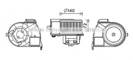 Вентилятор опалювача салону Renault Kangoo I AC+ AVA AVA COOLING RT8617