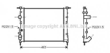 Радіатор охолодження двигуна Renault Logan 1,4-1,6i 8V MT AC- AVA COOLING RTA2197 (фото 1)