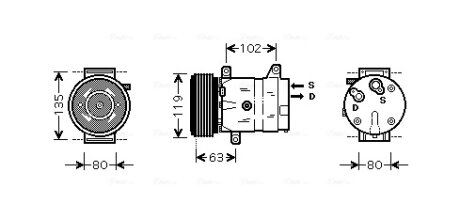 Компресор кондиціонера Renault Master II (98-), Trafic II (01-)/Opel Movano (98-), Vivaro (01-)/Nissan Interstar (02-), Primastar (01-) AVA AVA COOLING RTAK440