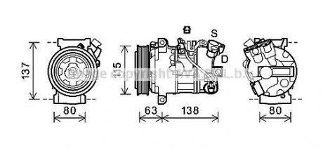 Компрессор кондиционера RENAULT MEGANE/ SCENIC (2009) (выр-во AVA) AVA COOLING RTAK491 (фото 1)