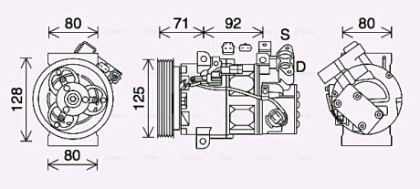 Компрессор кондиционера Renault Captur (13-), Clio (13-) 1.5DCi AVA AVA COOLING RTAK636
